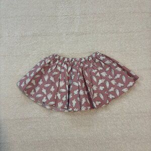 Little People Rocx dusty pink gathered skirt with cream ghosts, attached shorts